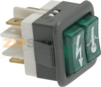 ЗЕЛЕНАЯ ДВОЙНАЯ ИНДИКАТОРНАЯ ЛАМПА, 16А, 250 В