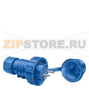 DELTA FLACHE СИНИЙ ВИЛКА SCHUKO 10А 250В IP68 С ЗАЩИТНОЙ КРЫШКОЙ Siemens 5UH1150 