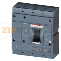 circuit breaker 3VA6 UL frame 800 breaking capacity class  C 100kA @ 480 V 4-pole, line protection ETU330, LIG, In=600A overload protection Ir=240A ...600A short circuit protection Ii=1,5...12 x In Siemens 3VA6560-7HM46-2AA0