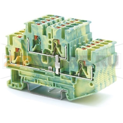 Клемма заземляющая Push-in, желто-зеленая CHIKU RPVTT 2,5-PE 