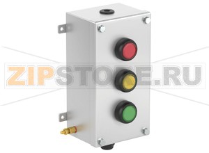 Модуль управления Control Unit Ex e, Stainless Steel, 3 Functions LCS3.LRLX.LYLX.LGLX.B.1 Pepperl+Fuchs Electrical specificationsOperating voltage250 V max.Operating current16 A max.Terminal capacity2.5 mm2FunctionLED indicatorColorredRated operating voltage20 ... 250 V ACFunction 2LED indicatorColoryellowRated operating voltage20 ... 250 V ACFunction 3LED indicatorColorgreenRated operating voltage20 ... 250 V ACMechanical specificationsHeight220 mm (A)Width116 mm (B)Depth85.5 mm (C)External dimension107 mm with operators (C1) 92.2 mm with screws (C2) 145 mm with mounting brackets (K)Fixing holes distance, height161 mm (G)Fixing holes distance, width130 mm (H)Enclosure coverfully detachableCover fixingM6 stainless steel hexagon head screwsFixing holes diameter6.1 mm (J)Degree of protectionIP66Cable entryNumber of cable entries1 x M20 in face A fitted with polyamide Ex e stopping plug1x M20 in face B fitted with polyamide Ex e cable glandDefined entry areaface A and face BMaterialEnclosure1.5 mm 316L, (1.4404) stainless steelFinishelectropolishedSealone piece closed cell neopreneMass3.5 kgMountingmouting brackets with 6.1 mm screw holesGroundingM6 internal/external brass grounding boltAmbient conditionsAmbient temperature-40 ... 55 °C (-40 ... 131 °F) @ T4 -40 ... 40 °C (-40 ... 104 °F) @ T6 Data for application in connection with hazardous areasEU-Type Examination CertificateSIRA 13ATEX3059XMarking II 2 GD Ex de IIC T6 Gb, Ex tb IIIC T80°C Db Ex de IIC T4 Gb, Ex tb IIIC T130°C DbInternational approvalsIECEx approvalIECEx SIR 13.0021EAC approvalTC RU C-DE.GB06.B.00567ConformityDegree of protectionEN 60529General informationSupplementary informationEC-Type Examination Certificate, Statement of Conformity, Declaration of Conformity, Attestation of Conformity and instructions have to be observed where applicable. For information see www.pepperl-fuchs.com.AccessoriesOptional accessoriesEngraved traffolyte tag labelEngraved AISI 316L stainless steel tag labelColor in-fill stainless steel tag label