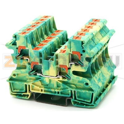 Клемма заземляющая Push-in, желто-зеленая CHIKU RPI 4-TWIN-PE 