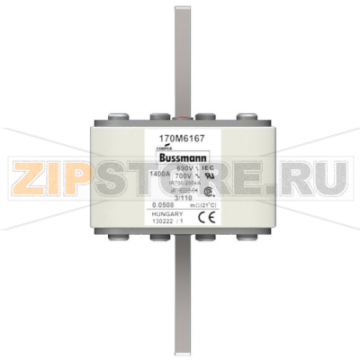 Предохранитель, 1400 A, AC 690 В, 200 кА, 3, 76x90x139 мм, aR, DIN, IEC Eaton FUSE 1400A 690V 3 