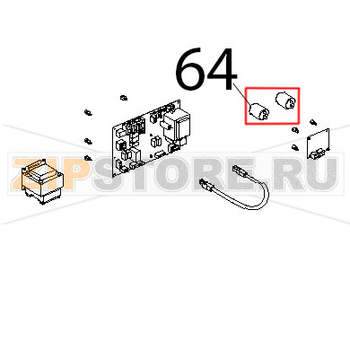 Condensatore 6.3 μF, 450 V/AC, 50/60 Hz Unox XVC 515G Condensatore 6.3 μF, 450 V/AC, 50/60 Hz Unox XVC 515GЗапчасть на деталировке под номером: 64