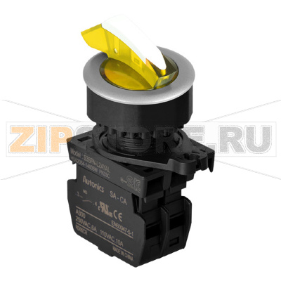 Переключатель селекторный, головка: круглая, утопленная, Ø отверстия: 30 мм Autonics S3SFN-L1AR 