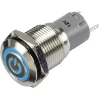 Кнопка 48 В/DC, 2 А, 1 x вкл/вкл, с фиксацией, IP65, 1 шт TRU Components LAS2GQF-11ZET/B/12V/S/P