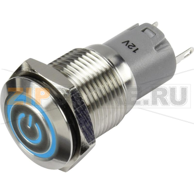 Кнопка 48 В/DC, 2 А, 1 x вкл/вкл, с фиксацией, IP65, 1 шт TRU Components LAS2GQF-11ZET/B/12V/S/P 