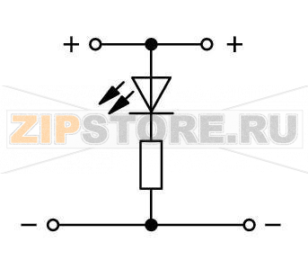 Компонентная клемма; двухуровн.; красный светодиод; тока; для DIN-рейки 35 x 15 и 35 x 7,5; 2,5 мм?; Push-in CAGE CLAMP®; 2,50 mm?; серые Wago 2002-2221/1000-413 