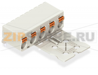 1-conductor THT female header; 1.4 mm O solder pin; угловые; 2,5 мм; Шаг контактов 7,5 мм; 5-пол.; светло-серые Wago 2092-3355