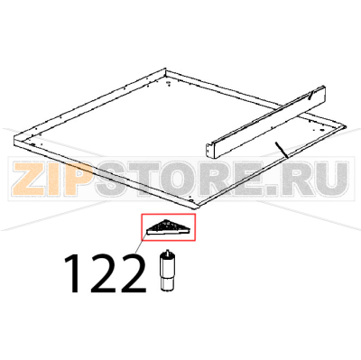 Staffa triangolare piedino-ruota Unox XL 413 Staffa triangolare piedino-ruota Unox XL 413Запчасть на деталировке под номером: 122