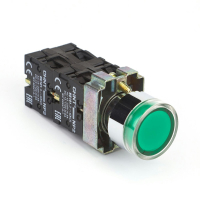 Кнопка управления 230 В, 1НО, IP40, выступающая, зеленая Chint NP2-BW1361