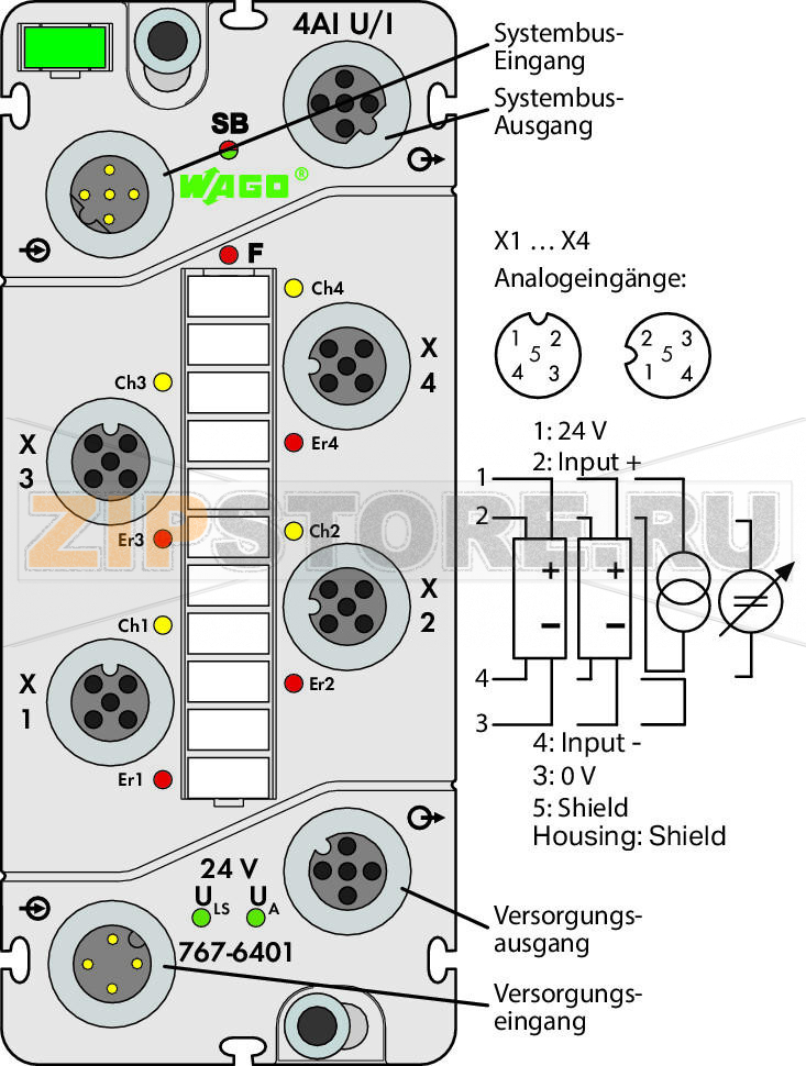 767 Series  I/O System 4 аналоговых входа; Напряжение / ток; - Wago 767-6401 Краткое описание:Аналоговый модуль ввода регистрирует сигналы напряжения и тока.Характеристики:? 4 аналоговых входа 0 ? 20 мА, 4 ? 20 мА, ±20 мА, 0 ? 10 В или ±10 В- Возможность диагностики- Возможность параметризации (диапазон измерений, предельное значение, фильтр, подстановочное значение, имитация и диагностика в реальном времени)Комплект поставки:Маркировочная карточка WMB для модуля, зеленая (1 шт.)Маркировочные полоски (1 шт.)Защитные крышки M12 (2 шт.)...