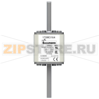 Предохранитель, 160 A, AC 690 В, 200 кА, size 1, 45x45x134 мм, aR, DIN, IEC Eaton FUSE 160A 690 