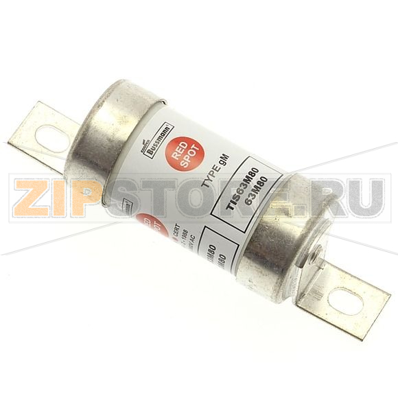 Предохранитель, 63 A, AC 660 В, DC 460 В, 80 кА, BS88/A3, 22x86 мм, gL/gG, BS Eaton 63A 660V AC/ 