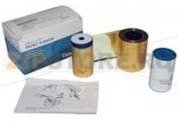 Набор для печати: красящая лента золотого цвета (PMS872C), чистящий ролик, чистящая карта   принтера Datacard CD800 CLM