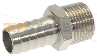 НИКЕЛИРОВАННЫЙ ПАТРУБОК ДЛЯ ШЛАНГА Ø 3/8&quot;M Ø 12 