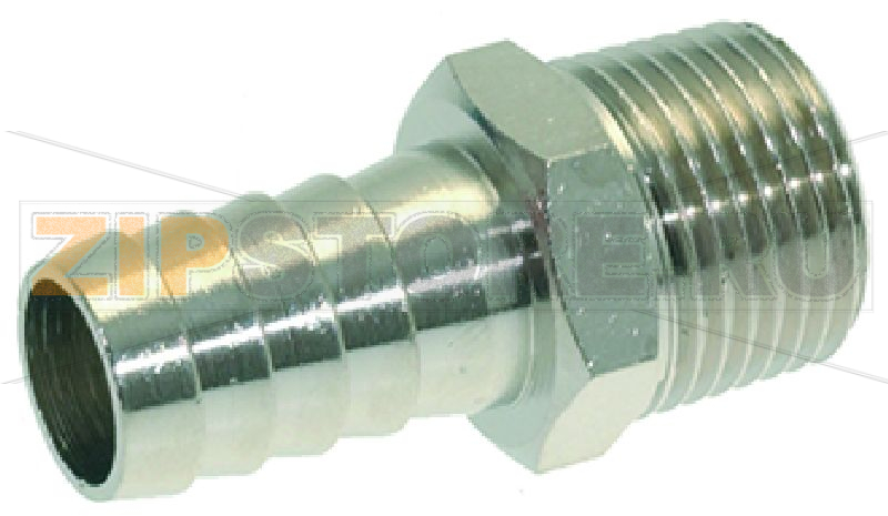 НИКЕЛИРОВАННЫЙ ПАТРУБОК ДЛЯ ШЛАНГА Ø 3/8"M Ø 12 