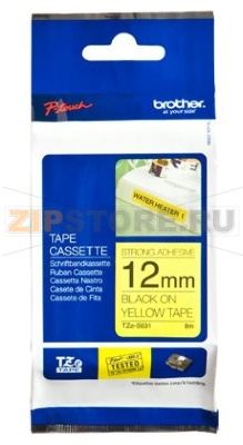 Самоклеящаяся непрерывная ламинированная лента Brother черн/жёл (шир. 12 мм) усил.клей 