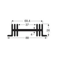 Радиатор 3.8 К/Вт, 50x88x26 мм Fischer Elektronik SK 36 50 SA