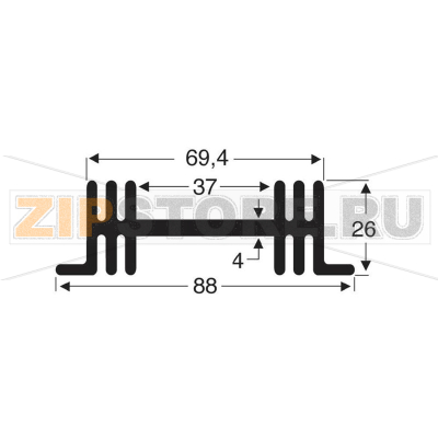 Радиатор 3.8 К/Вт, 50x88x26 мм Fischer Elektronik SK 36 50 SA 