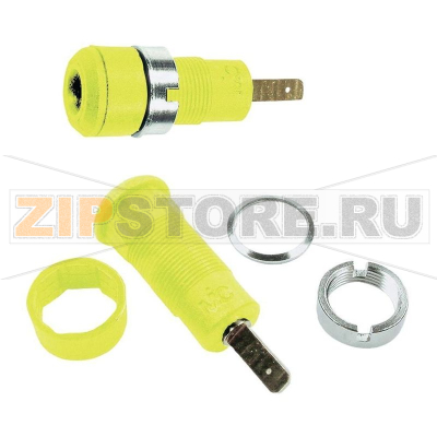 Розетка лабораторная, Ø контакта: 2 мм, желтая, 1 шт Stäubli SLB2-F2,8 