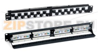 Hyperline PPHD-19-48-8P8C-C6-110D Патч-панель высокой плотности 19'', 1U, 48 портов RJ-45, категория 6, Dual IDC