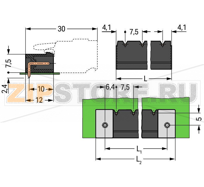 MCS MIDI Classic Вилка под пайку THR; 1.2 x 1.2 mm solder pin; угловые; упаковка в ленте на бобине; Шаг контактов 7,5 мм; 2-пол.; черные Wago 231-862/001-000/105-604/997-405 Вилки для пайки оплавлением припоя для поверхностного монтажаДоступны в ленте на бобине для автоматической сборкиТакже доступны в оптовой упаковке для ручной сборки.Вилки могут монтироваться горизонтально или вертикальноВозможны варианты кодировки...