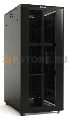 Hyperline TTB-4268-DD-RAL9004 Шкаф напольный 19-дюймовый, 42U, 2055x600х800 мм (ВхШхГ), передняя и задняя распашные перфорированные двери (75%), ручка с замком, крыша нового типа, цвет черный (RAL 9004) (разобранный) 