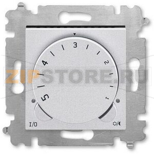 Терморегулятор с поворотной ручкой, серебро/дымчатый чёрный ABB 2CHH920003A6070 