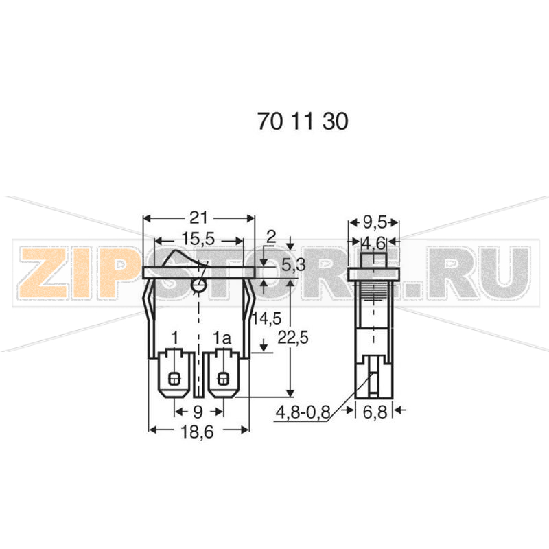 Переключатель клавишный 250 В/AC, 6 А, 1 x выкл/вкл, 1 шт Marquardt 1901.1102 