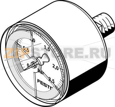 Манометр Festo MA-50-2,5-R1/4-E-RG 