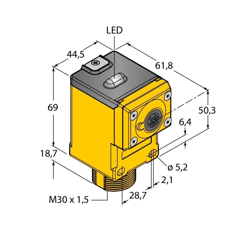 Node for connecting external sensors Turck DX80N2Q45RD 