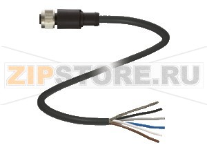 Кабель датчика-исполнительного устройства Female connector V15-G-BK12M-PUR-U/ABG Pepperl+Fuchs Описание оборудованияFemale cordset, M12, 5-pin, shielded, PUR cable