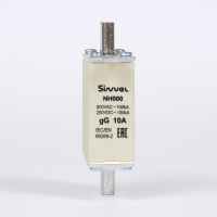 Предохранитель с бойком 10 A, габарит 000, gG Sinvel FNH000S-10