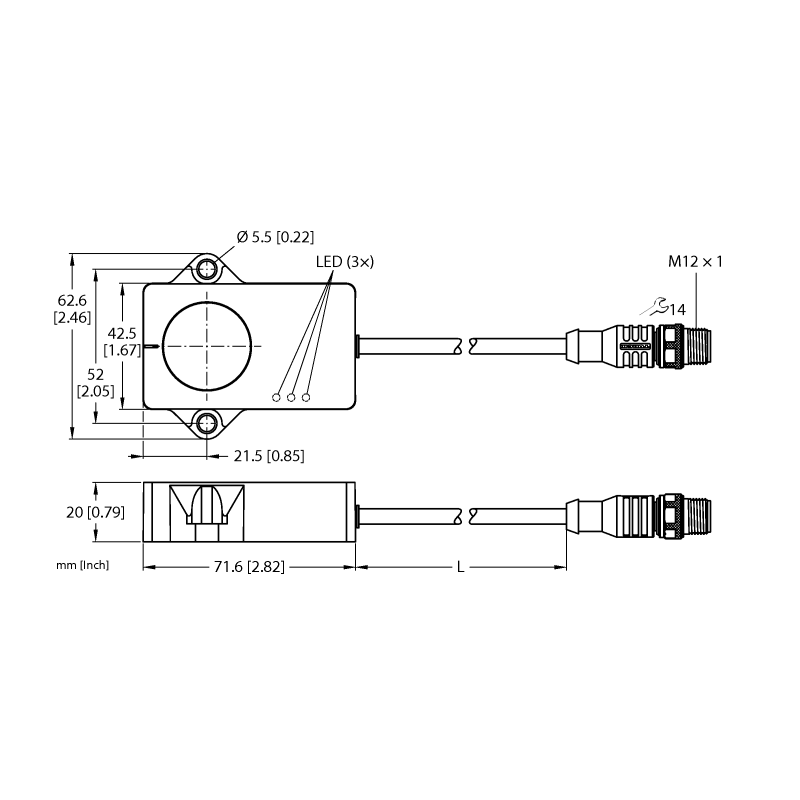 Датчик вибрации и температуры Turck CMVT-QR20-IOLX3-0.3-RS4 