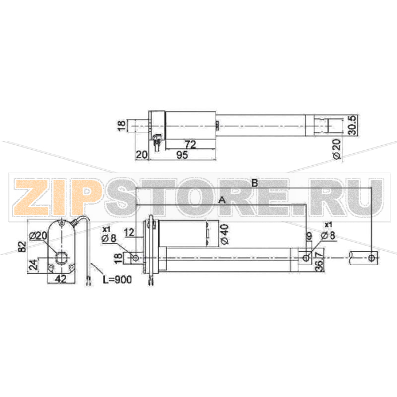 Привод линейный 24 В, электрический, 300 мм, 150 N Drive-System Europe DSZY1-24-05-A-300-IP65 