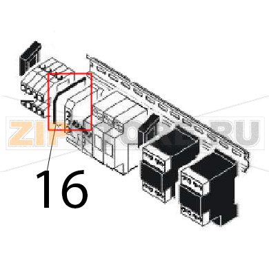 Terminal end cover Angelo Po FM1011E2 Terminal end cover Angelo Po FM1011E2Запчасть на деталировке под номером: 16