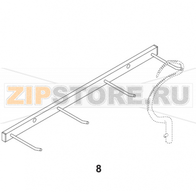 Rack for Mixing Tools Bear Varimixer RN10 VL-2                                                        Rack for Mixing Tools Bear Varimixer RN10 VL-2Запчасть на сборочном чертеже под номером: 8Название запчасти на датском&nbsp;языке: Rack for Mixing Tools Bear Varimixer RN10 VL-2