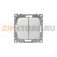 Выключатель двухклавишный 16 А, 230 В, однополюсный, белый ABB 2TKA000168G1