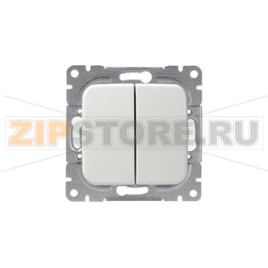 Выключатель двухклавишный 16 А, 230 В, однополюсный, белый ABB 2TKA000168G1 