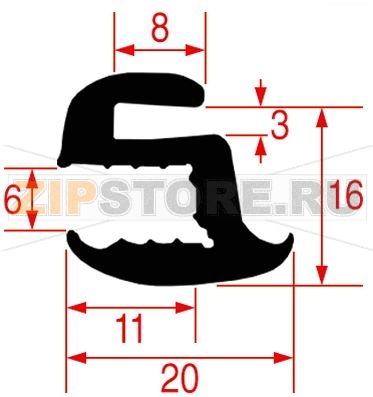 УПЛОТНИТЕЛЬ СТЕКЛА ДВЕРИ O 660 MM 