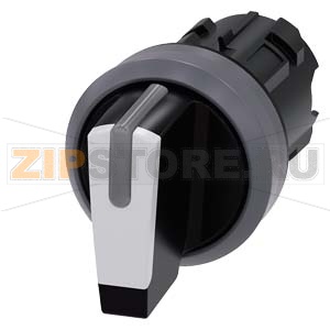 АКТУАТОР ПОВОРОТНОГО ПЕРЕКЛЮЧАТЕЛЯ С ВОЗМОЖНОСТЬЮ ПОДСВЕТКИ, 22MM, КРУГЛ., ПЛАСТИК С МЕТАЛЛИЧЕСКИМ ФРОНТАЛЬНЫМ КОЛЬЦОМ, РУКОЯТКА КОРОТКАЯ ЧЁРНАЯ С БЕЛОЙ ВСТАВКОЙ, 3 КОММУТАЦИОННЫХ ПОЛОЖЕНИЯ: I-O&lt;II, С ФИКСАЦИЕЙ В ЛЕВОМ ПОЛОЖЕНИИ РУКОЯТКИ, БЕЗ ФИКСАЦИИ В П 