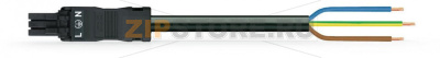 pre-assembled connecting cable; Eca; Socket/open-ended; 3-pole; Cod. A; H05Z1Z1-F 3G 1.5 mm; 7 m; 1,50 mm; black Wago 891-8993/116-701 Protected against mismating and maintenance-freeLow profile with 4.4 mm pole spacing...