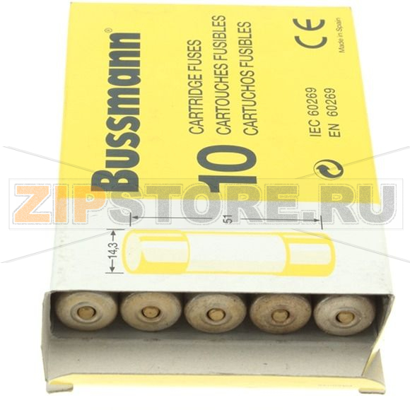 Предохранитель, 6 A, AC 690 В, 80 кА, 14x51 мм, gL/gG, IEC Eaton CYLINDRICAL FUSE 14x51 6A GG 6 