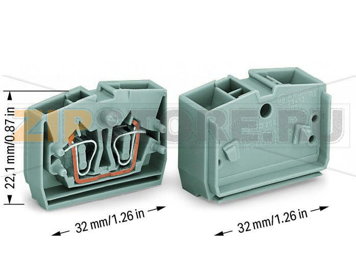 2-проводные центральные клеммы; без кнопок; 2,5 мм; CAGE CLAMP®; 2,50 mm; серые Wago 264-321 