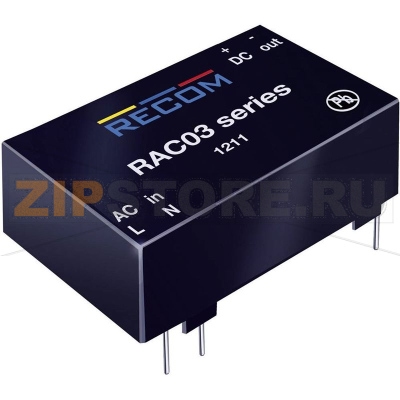 Блок питания AC/DC, 12 В, 0.25 А, 3 Вт Recom RAC03-12SC 