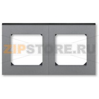 Рамка двухместная, сталь/дымчатый чёрный ABB 2CHH015020A6069