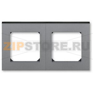 Рамка двухместная, сталь/дымчатый чёрный ABB 2CHH015020A6069 