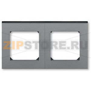 Рамка двухместная, сталь/дымчатый чёрный ABB 2CHH015020A6069 