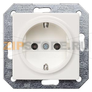 DELTA I-SYSTEM ТИТАНОВО-БЕЛЫЙ РОЗЕТКА SCHUKO 10A DC/16A AC 250В  C ЗАЩИТНЫМ КОНТАКТОМ С БЕЗРЕЗЬБОВЫМИ КОНТАКТНЫМИ ЗАЖИМАМИЭЛ.-МЕХ.ЧАСТЬ БЕЗ ЛАПОК Siemens 5UB1511-0KK 